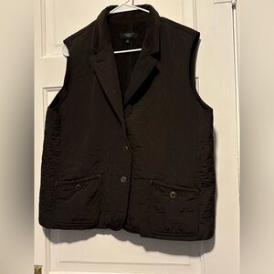 Talbots Dark Brown Quilted Vest
